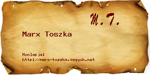 Marx Toszka névjegykártya